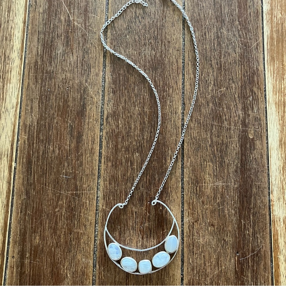 Sterling silver and moonstone necklace